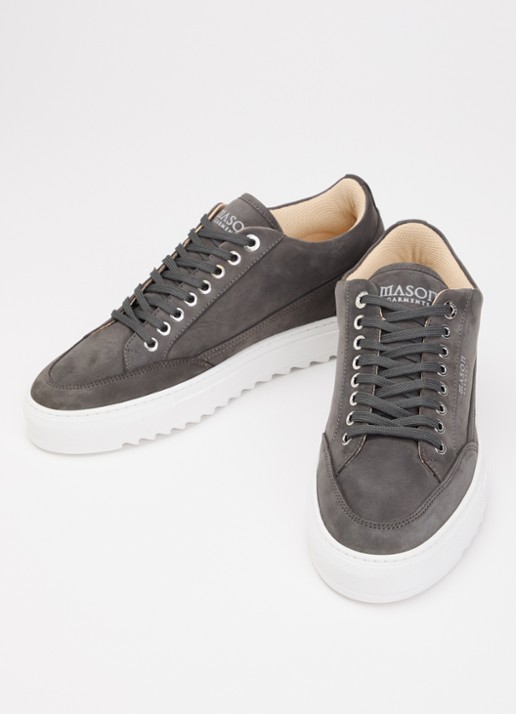Mason Garments Heren Tia Sollevamento sneaker van nubuck in de kleur Middengrijs, maat: 46