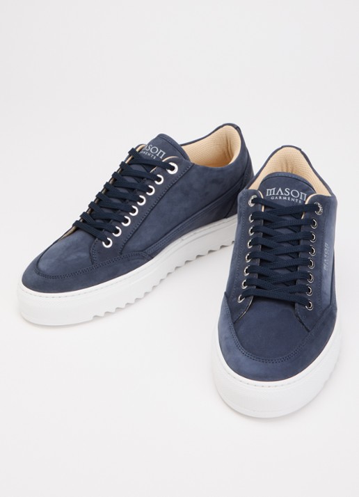 Mason Garments Heren Tia Sollevamento sneaker van nubuck in de kleur Donkerblauw, maat: 45