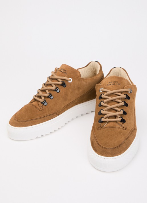 Mason Garments Heren Torino sneaker van suède in de kleur Camel, maat: 45