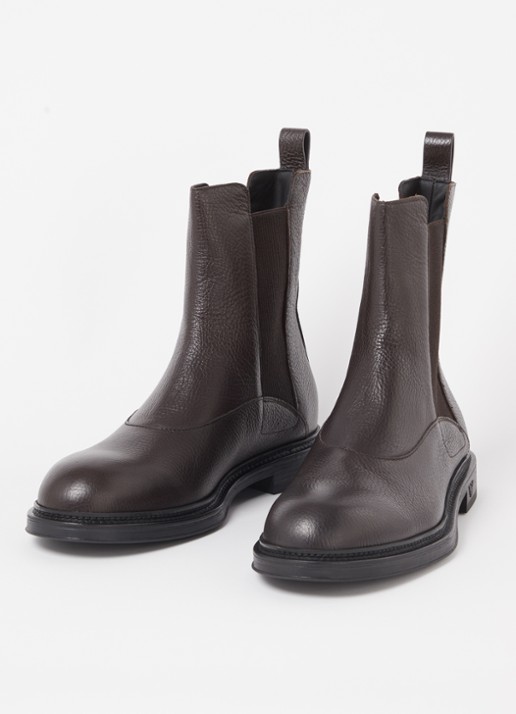 Armani Heren Chelsea boot van kalfsleer in de kleur Donkerbruin