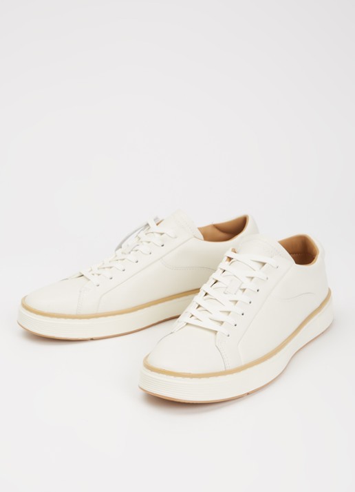 Armani Heren Sneaker van leer in de kleur Gebroken wit