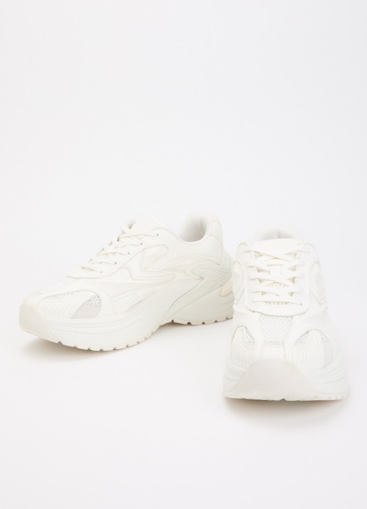 Armani Heren Sneaker van leer met mesh details in de kleur Wit