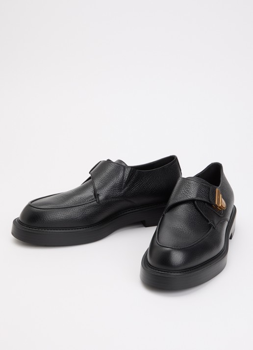 Armani Heren Loafer van kalfsleer met gespdetail in de kleur Zwart