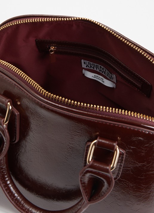 Essentiel Antwerp Dames Karla handtas met afneembare schouderriem en lakfinish in de kleur Kersenrood