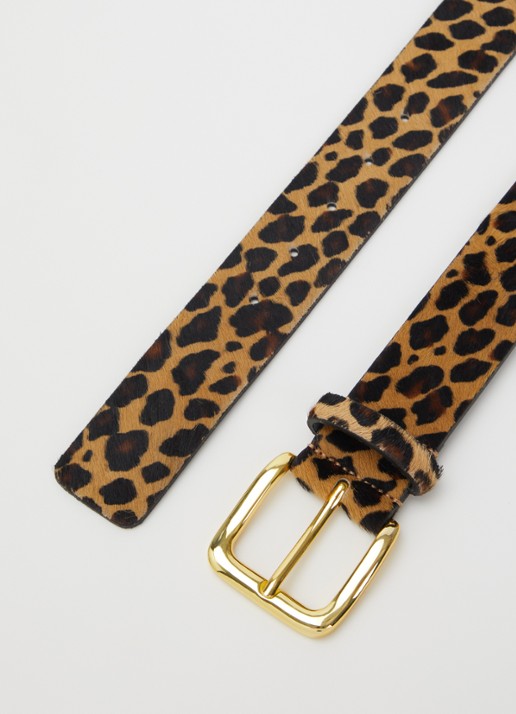 Essentiel Antwerp Dames Kofee riem met panterprint in de kleur Bruin