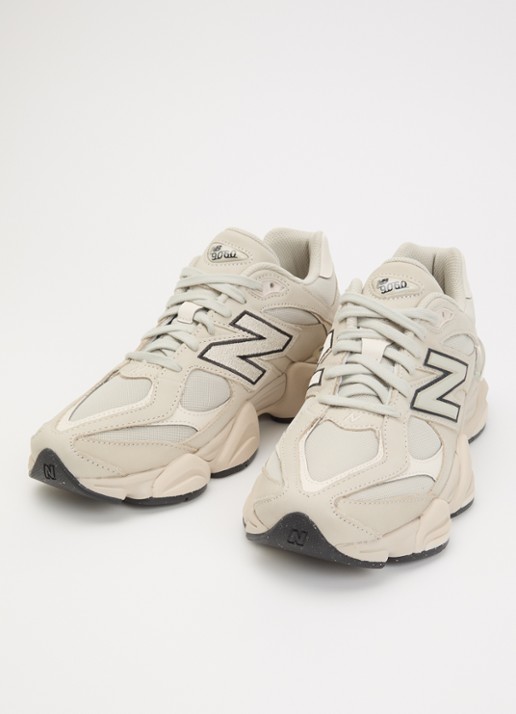 New Balance Heren 9060 sneaker van mesh met details van nubuck in de kleur Creme, maat: 42