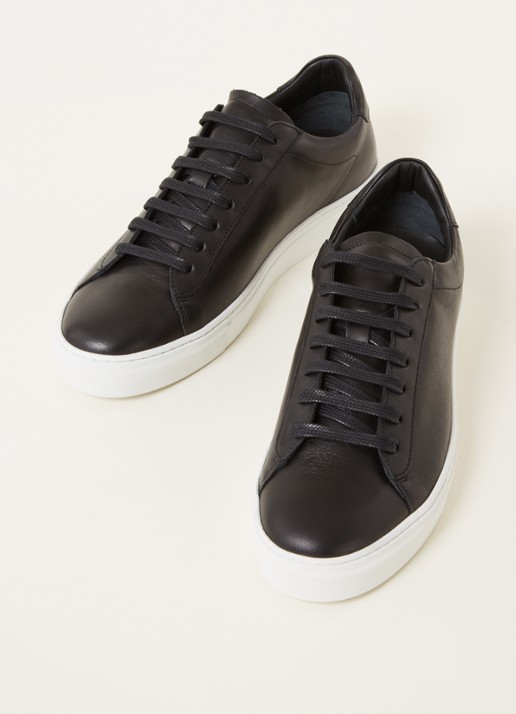 Reiss Heren Finley sneaker van leer in de kleur Zwart