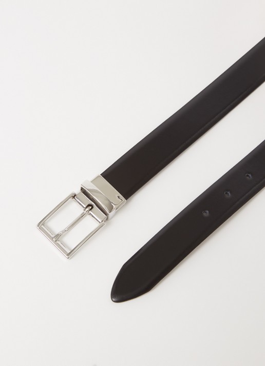 Reiss Heren Ricky reversible riem van leer in de kleur Donkerbruin