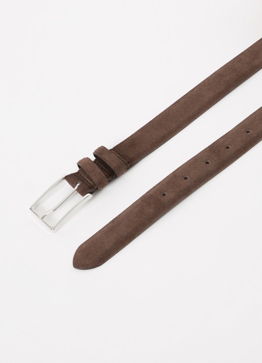 Reiss Heren Dante riem van leer in de kleur Chocoladebruin