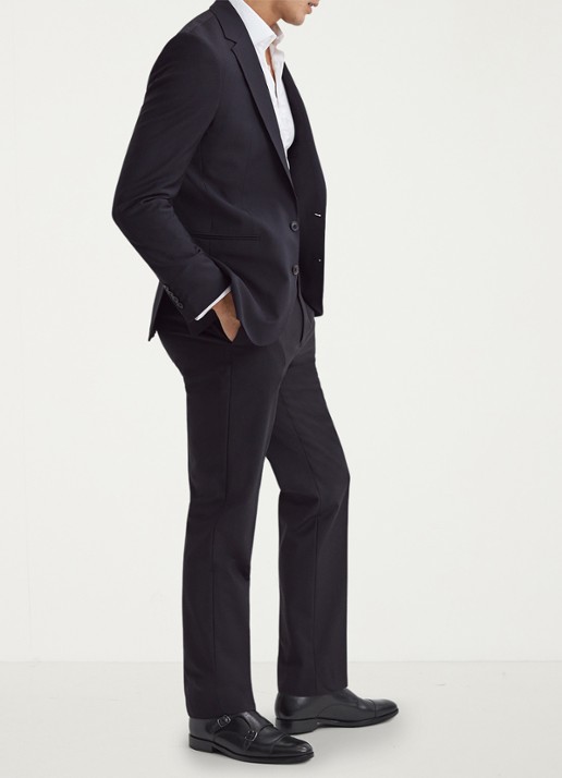 Reiss Heren Amalfi gespschoen van leer in de kleur Black / Zwart