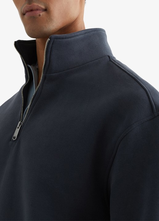 Reiss Heren Quinn sweater met halve rits in de kleur Donkerblauw
