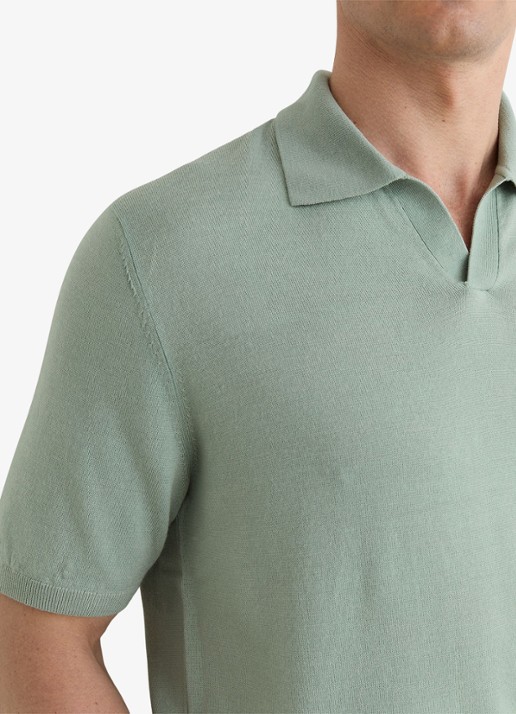 Reiss Heren Rook regular fit polo met structuur in de kleur Soft Sage Green / Lichtgroen