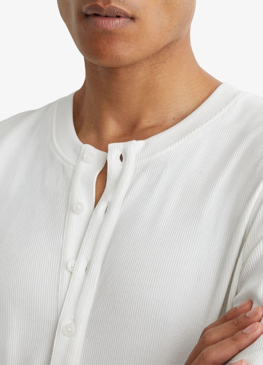 Reiss Heren Francisco longsleeve met ribstructuur in de kleur Wit