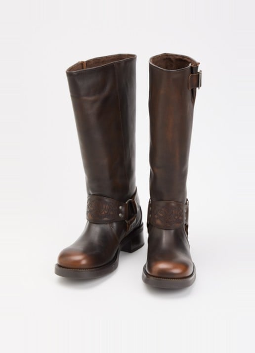 Steve Madden Dames Bonetta Harnas laars van leer in de kleur Bruin, maat: 42