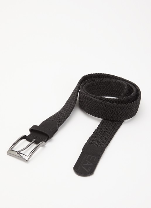 Armani Heren Riem met gevlochten detail in de kleur Zwart
