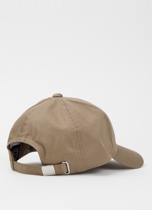 Armani Heren Baseball pet met logo in de kleur Taupe
