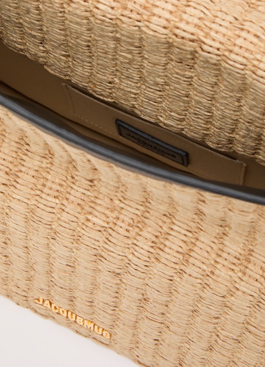 Jacquemus Dames La Pochette Rond Carré clutch met details van lamsleer in de kleur Beige, maat: O/S