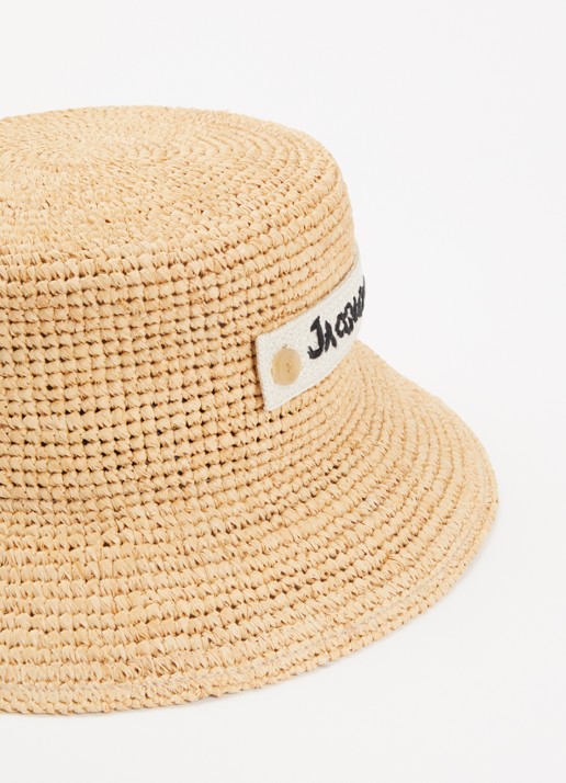 Jacquemus Dames Le Bob hoed van raffia in de kleur Naturel, maat: S/M