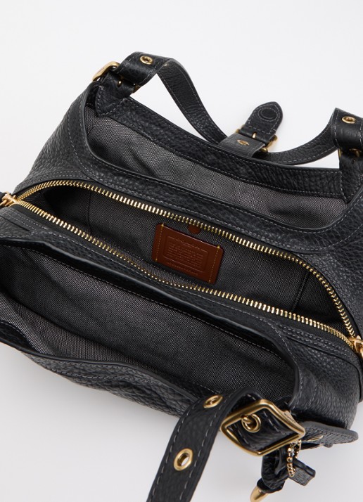 Coach Dames Drifter 31 schoudertas van leer met verstelbare schouderriem in de kleur Zwart, maat: 1SZ