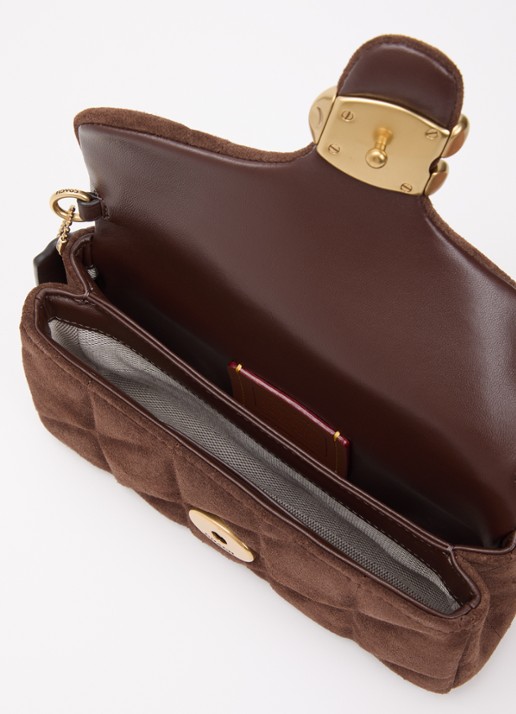 Coach Dames Tabby 19 crossbodytas van quilted suède met afneembare schouderriem in de kleur Chocoladebruin, maat: 1SZ