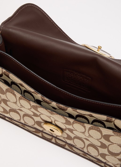 Coach Dames Tabby 26 schoudertas met logoprint in de kleur Beige, maat: 1SZ