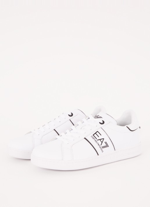 Armani Heren Sneaker van leer met logo in de kleur Wit