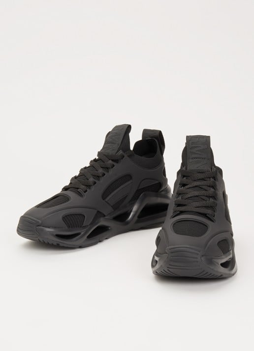 Armani Heren Sneaker met mesh details en logo in de kleur Zwart