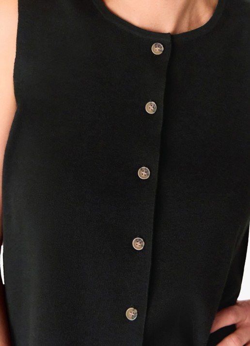 Whistles Dames Lucy fijngebreid gilet met stretch in de kleur Zwart