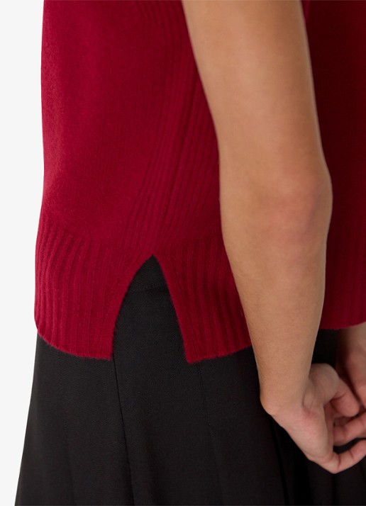 Whistles Dames Fijngebreide spencer van wol in de kleur Donkerrood