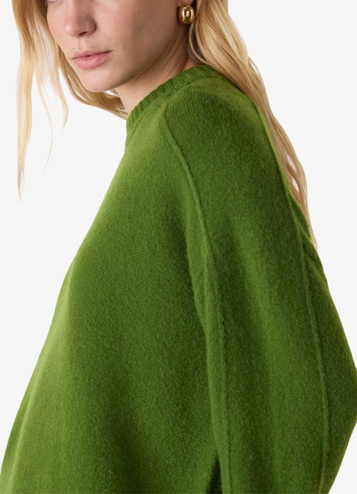 Whistles Dames Fijngebreide trui in wolblend in de kleur Groen