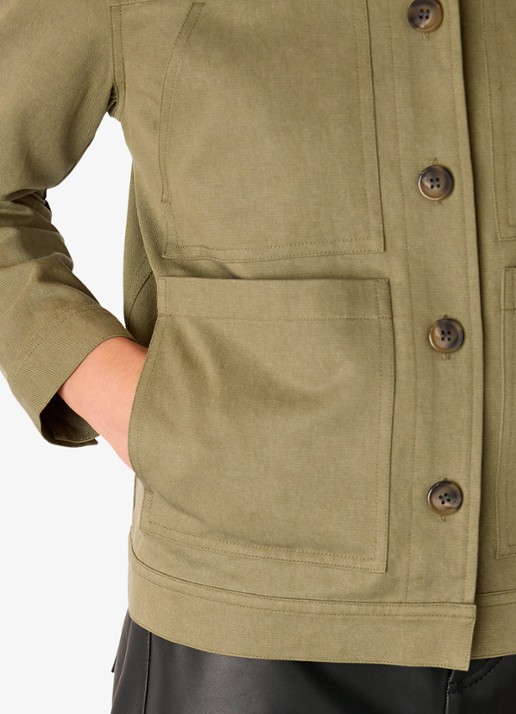 Whistles Dames Mia jack met steekzakken in de kleur Khaki