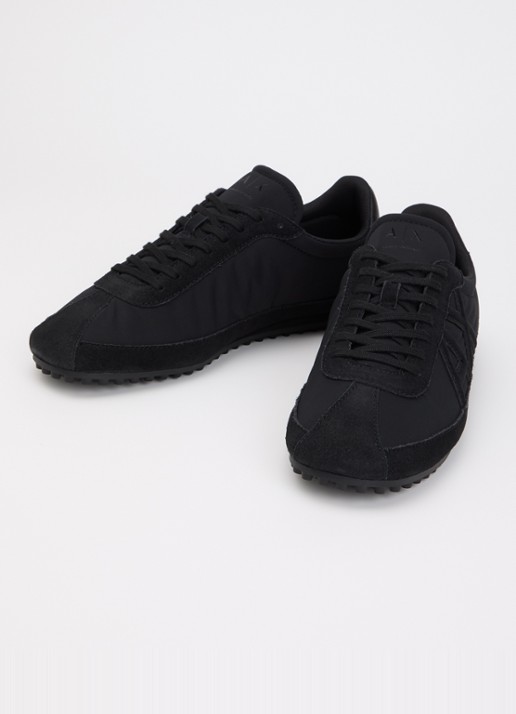 Armani Heren Sneaker met suède details en logo in de kleur Zwart