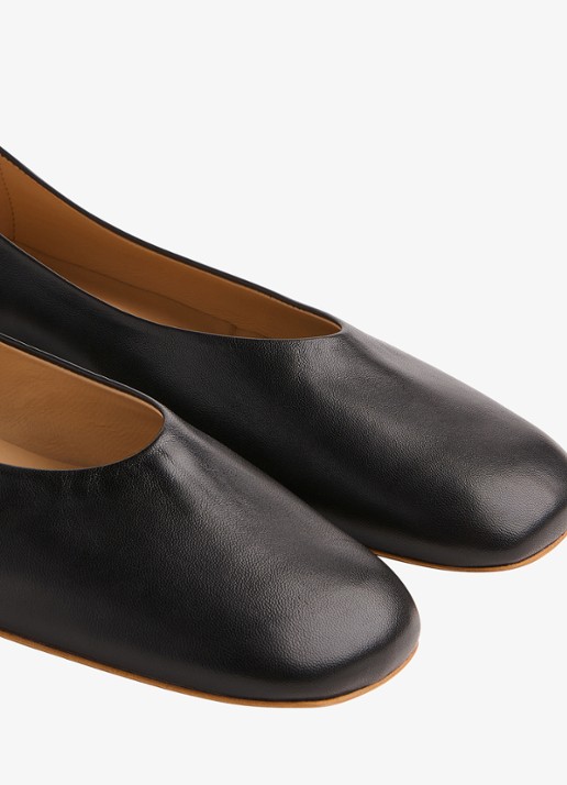 Whistles Dames Ballerina van geitenleer in de kleur Zwart