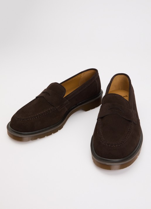 Dr. Martens Heren Delapre loafer van kalfssuède in de kleur Donkerbruin, maat: 45