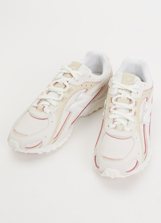 New Balance Dames 204L sneaker van suède met leren details in de kleur Creme, maat: 38