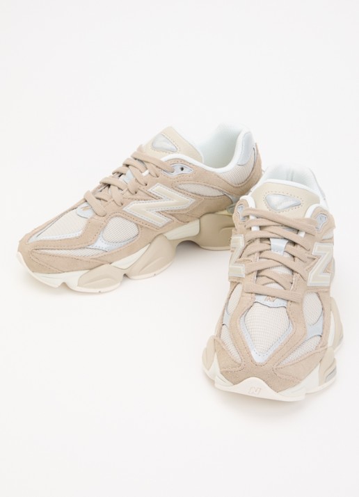 New Balance Dames 9060 sneaker van suède met mesh details in de kleur Beige, maat: 38