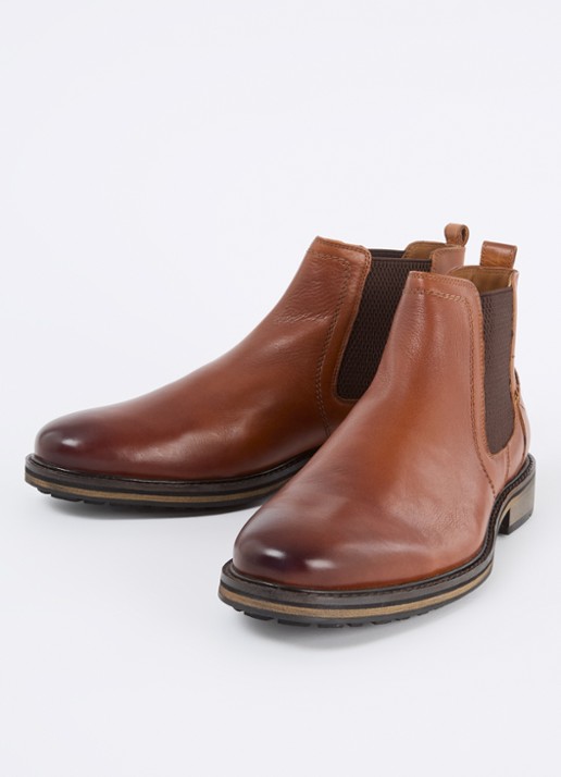 Dune London Heren Chorleys chelsea boot van leer in de kleur Bruin