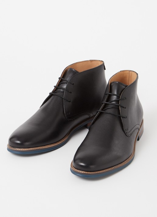Dune London Heren Millers veterboot van leer in de kleur Zwart