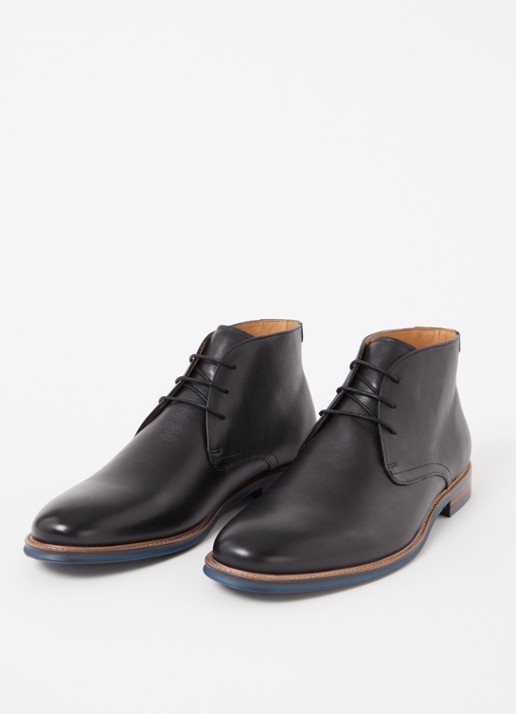 Dune London Heren Millers veterboot van leer in de kleur Zwart