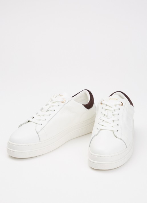 Dune London Dames Eden sneaker in de kleur Gebroken wit