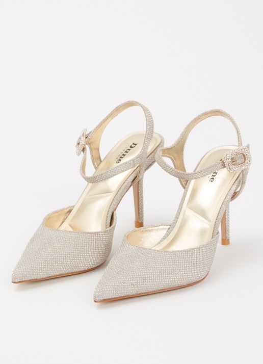 Dune London Dames Channel sandalette met strass in de kleur Goud