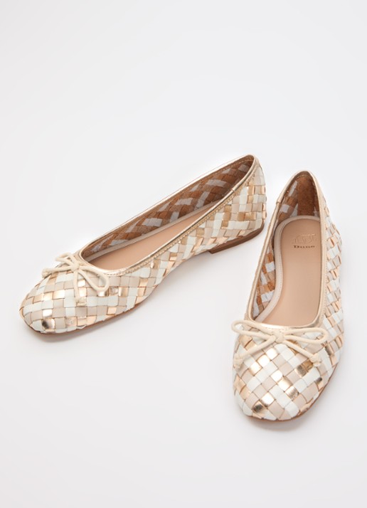 Dune London Dames Heat ballerina in de kleur Creme