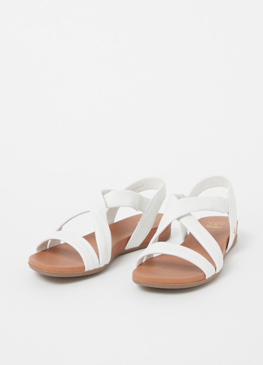 Dune London Dames Landies sandaal van nubuck in de kleur Gebroken wit