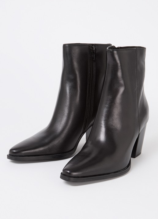 Dune London Dames Paxten enkellaarsje van leer in de kleur Zwart