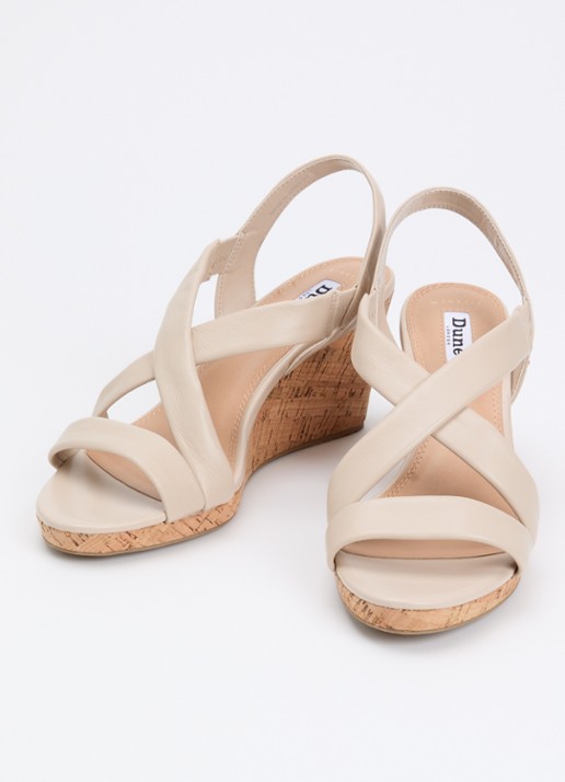 Dune London Dames Wide Fit Kamies sleehak van leer in de kleur Creme