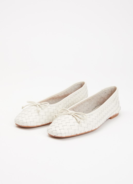 Dune London Dames Heat ballerina in de kleur Gebroken wit