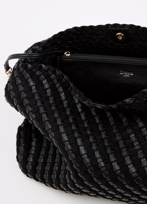Dune London Dames Deliberate schoudertas met gevlochten detail en uitneembare etui in de kleur Zwart