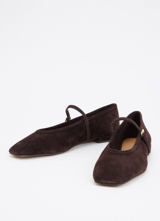 Dune London Dames Hearthrob ballerina in de kleur Donkerbruin