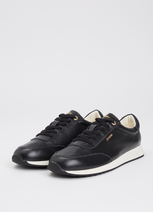 Dune London Dames Ettah sneaker van leer met logo in de kleur Zwart