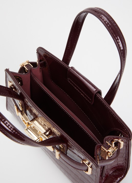 Dune London Dames Dinkydefine handtas van leer met afneembare schouderriem in de kleur Bordeauxrood